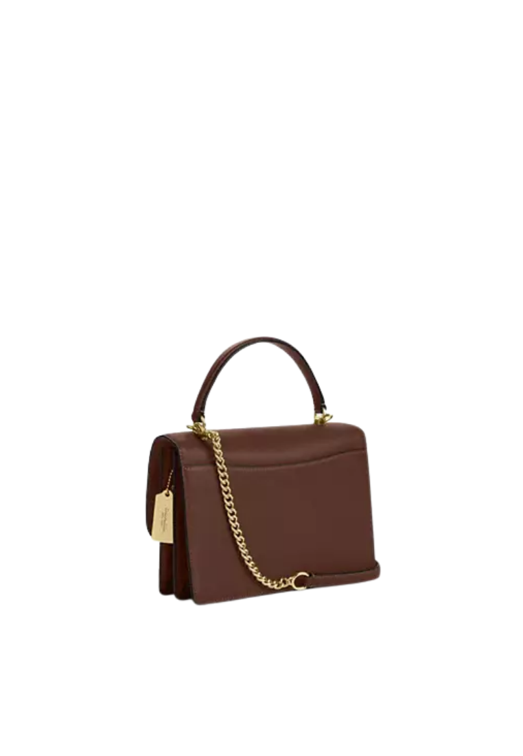( PREORDER ) Coach Klare Top Handle In Signature Canvas Crossbody Bag In Gold Walnut Black CY687