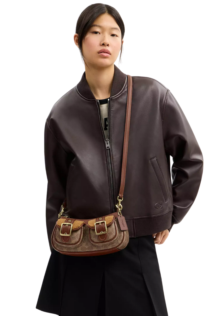 ( PREORDER ) Coach Ashton With Signature Canvas Shoulder Bag In Vintage Brown CCZ24