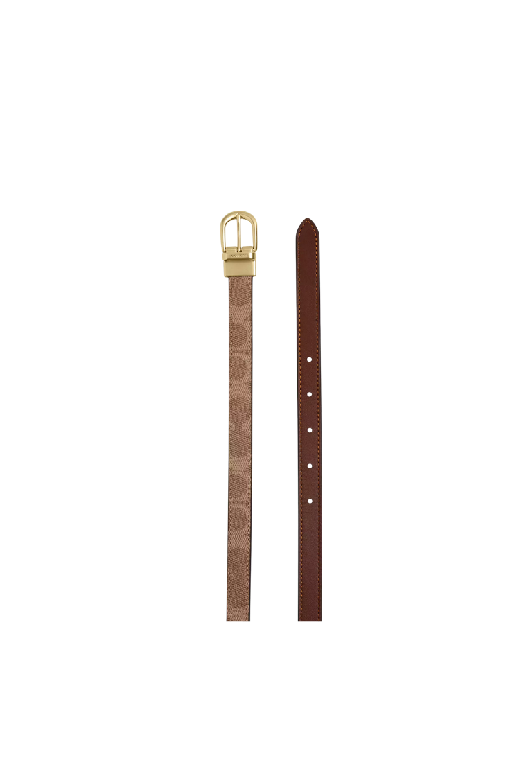 ( PREORDER ) Coach Classic Buckle Cut-To-Size Reversible 18 Mm Belt In Gold Walnut Black CX058