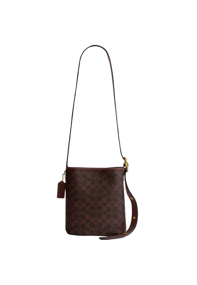 ( PREORDER ) Coach Bleecker 21 In Signature Canvas Bucket Bag In Brass CCX06