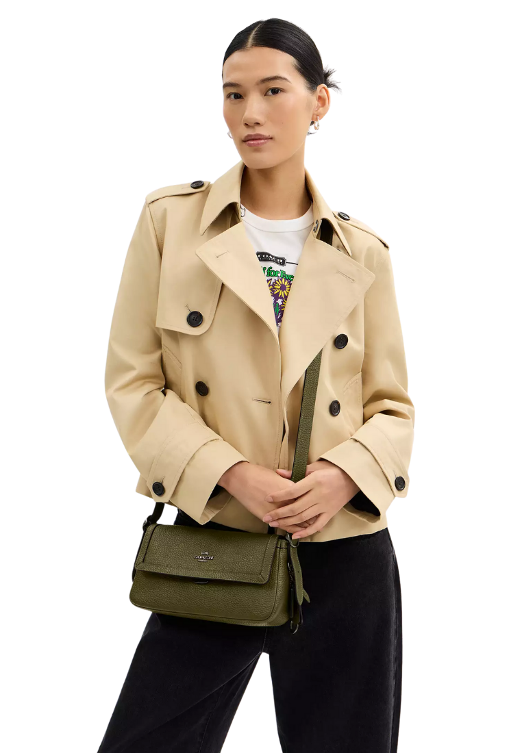 ( PREORDER ) Coach Etta Small Flap Shoulder Bag In Olive CCV64