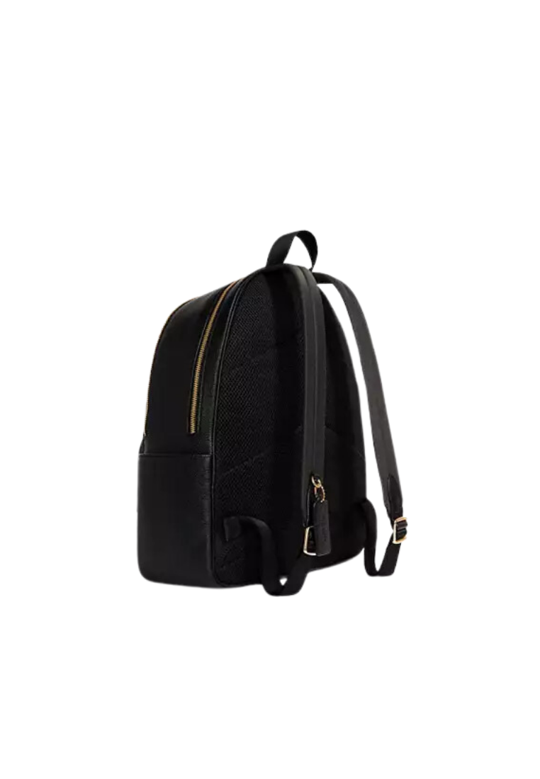 ( PREORDER ) Coach Court Backpack Large Pebbled Leather In Gold Black 5669