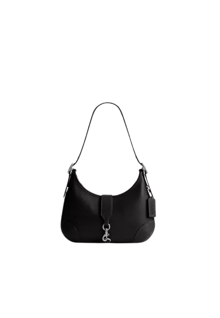 ( PREORDER ) Coach Hampstons Hobo Shoulder Bag In Silver Black CW642