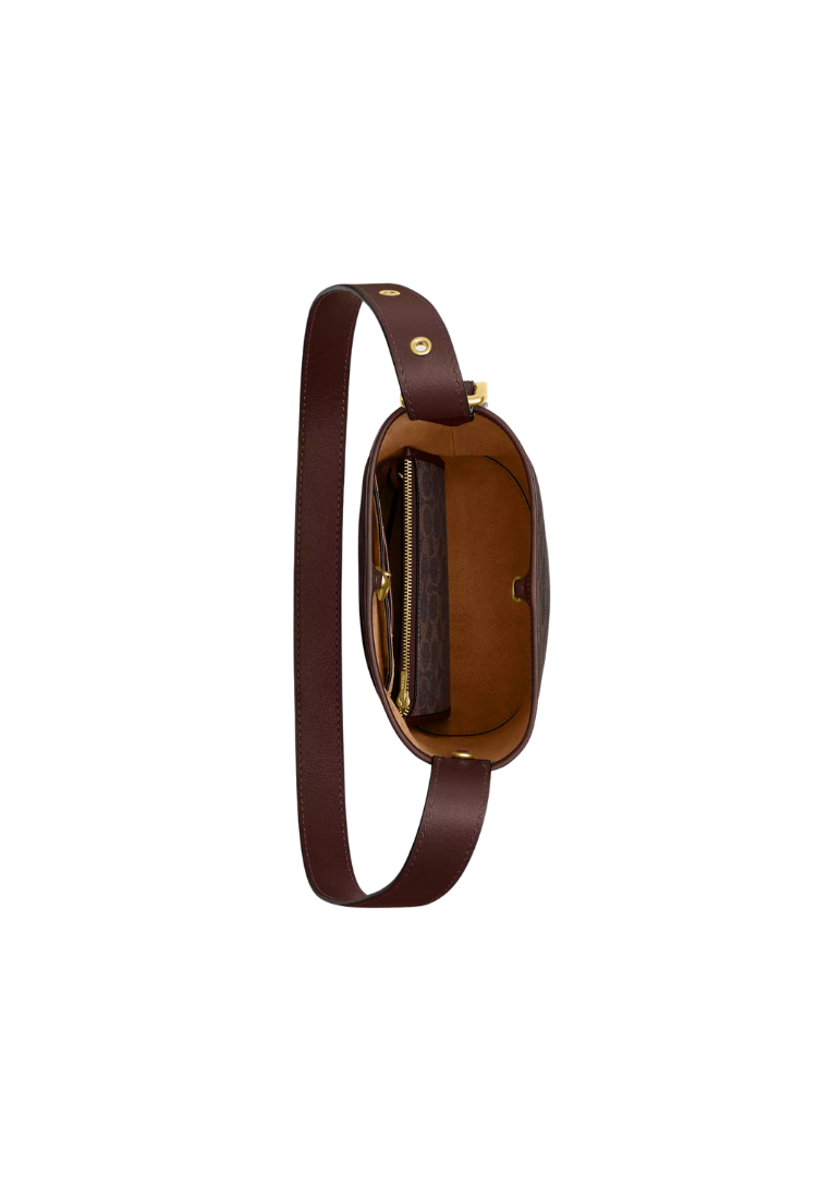 ( PREORDER ) Coach Bleecker 21 In Signature Canvas Bucket Bag In Brass CCX06