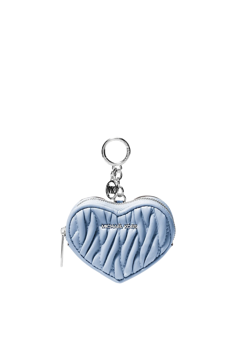 ( PREORDER ) Michael Kors Jet Set Travel MatelassÃ© Heart Coin Pouch In Pale Ocean 35S6STVK1Y