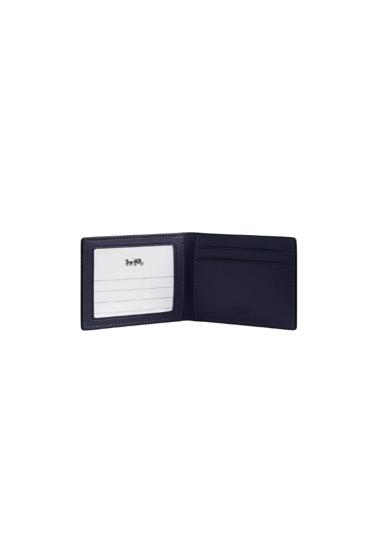 ( PREORDER ) Coach Compact Billfold In Signature Canvas Wallet In Denim Chalk CW368