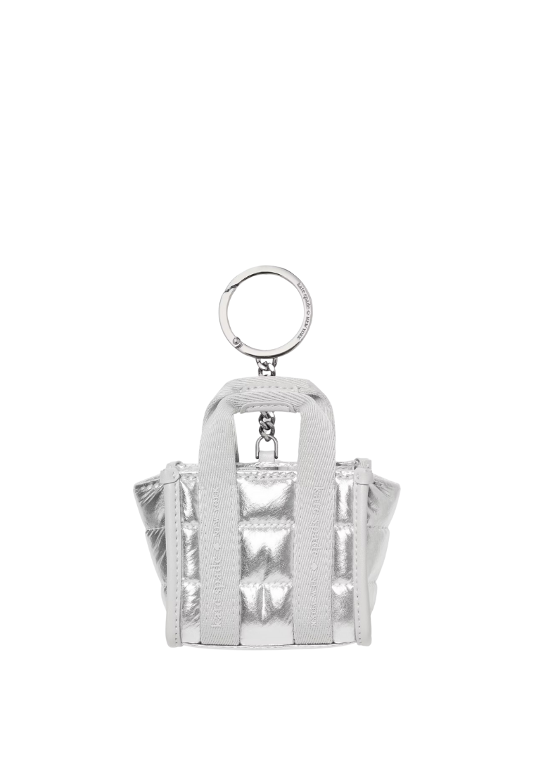 ( PREORDER ) Kate Spade Kip Puffy Micro Bag Charm In Silver KO057