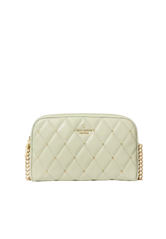 ( PREORDER ) Kate Spade Carey Quilted Studded Chain Camera Bag In Sage Bundle KL820