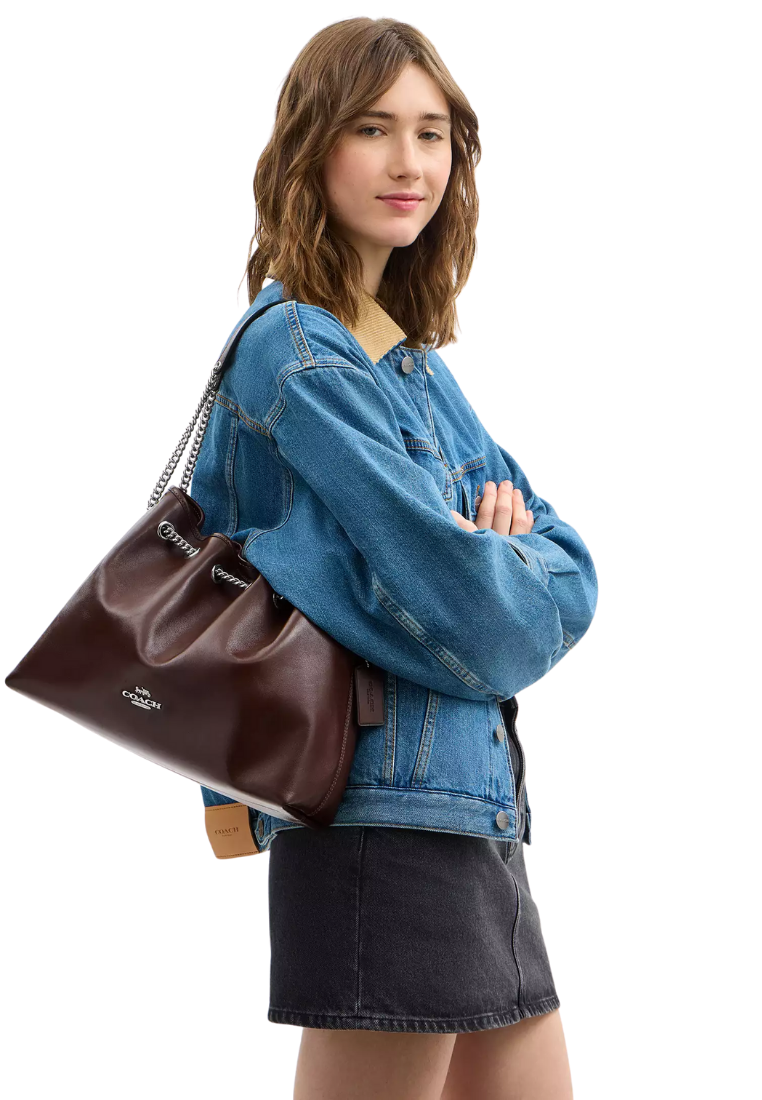 ( PREORDER ) Coach Evelyn Shoulder Bag In Silver CCZ79