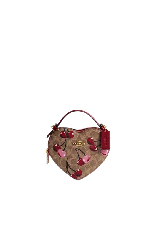 ( PREORDER ) Coach Heart Crossbody Bag In Gold Tan Multi CY706