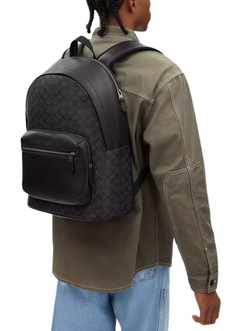 ( PREORDER ) Coach West Backpack In Gunmetal Charcoal Black CV925