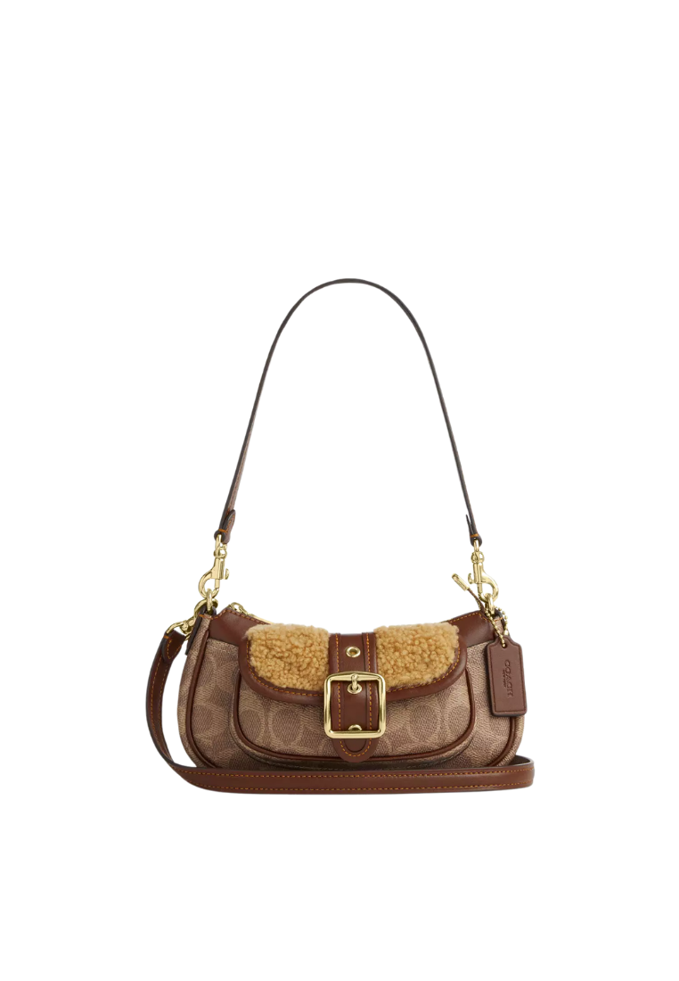 ( PREORDER ) Coach Ashton Mini In Signature Canvas Shoulder Bag In Vintage Brown CDB13