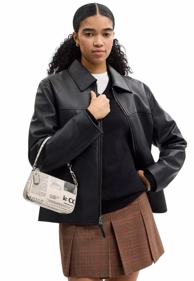 ( PREORDER ) Coach Nolita 19 With Newspaper Print Shoulder Bag In Silver Chalk Multi CDC27