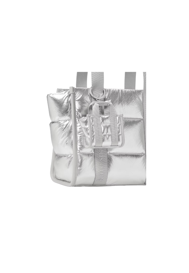 ( PREORDER ) Kate Spade Kip Puffy Micro Bag Charm In Silver KO057