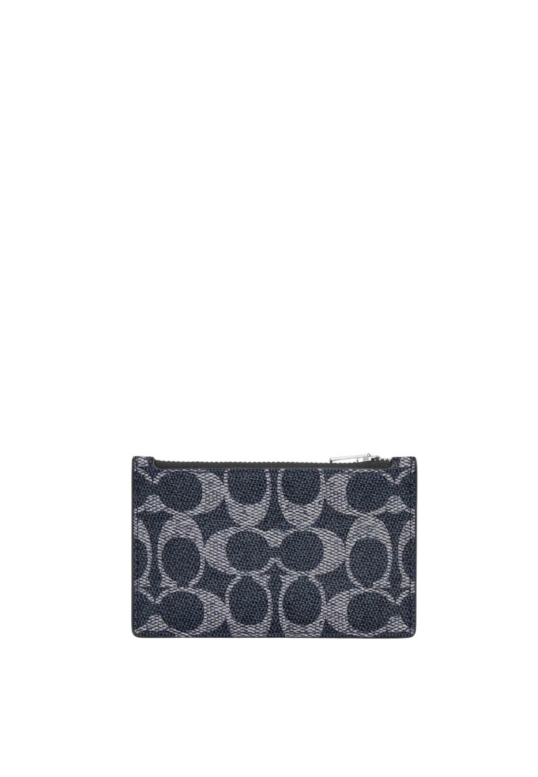 ( PREORDER ) Coach Zip Wallet In Denim Chalk CV764