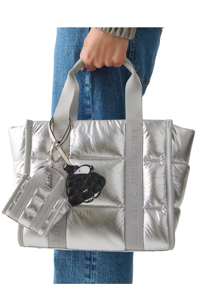 ( PREORDER ) Kate Spade Kip Puffy Micro Bag Charm In Silver KO057