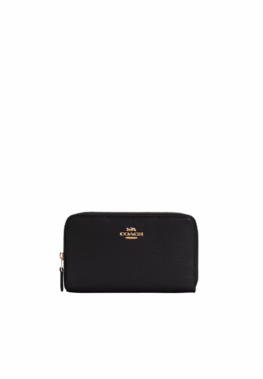 ( PREORDER ) Coach Medium Id Zip Wallet In Black C4124