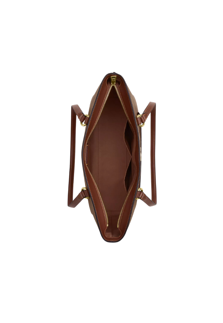 ( PREORDER ) Coach Station In Signature Canvas Tote Bag In Gold Tan Brown CCD69
