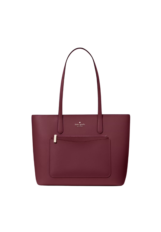 ( PREORDER ) Kate Spade Staci Large Tote Bag In Dark Merlot KF369
