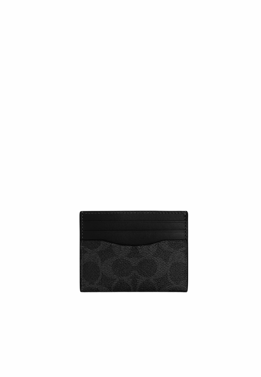 ( PREORDER ) Coach Card Case In Signature Canvas Card Case In Black Signature 936