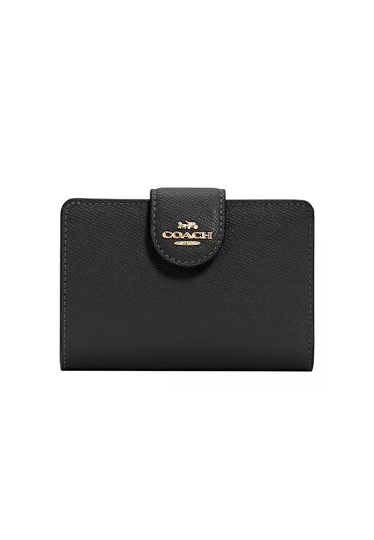 Coach Medium Corner 6390 Zip Wallet In Black