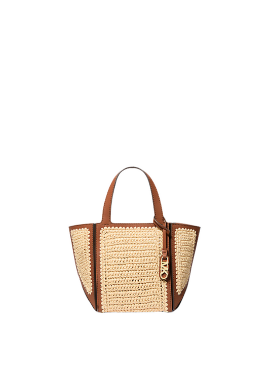 ( PREORDER ) Michael Kors Jordi Tote Bag In Natural Luggage 30S5G9JT5W