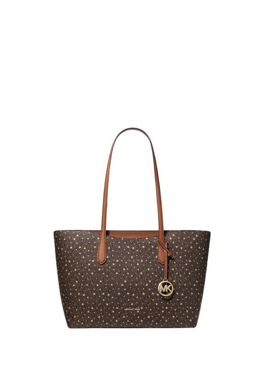 Michael Kors Arden Large Printed Signature Logo Top-Zip Tote Bag In Brown 35F5G4XT3I