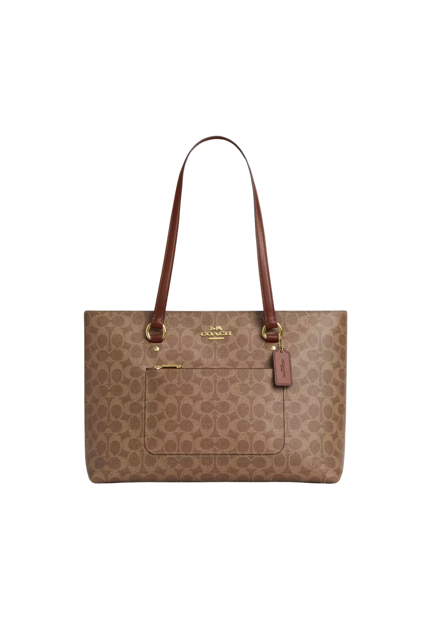 Coach Station Tote Bag In Signature Canvas In Tan Brown CCD69