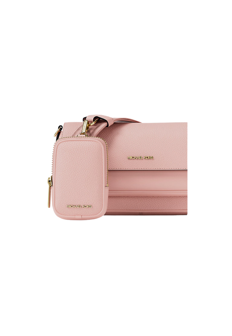 ( PREORDER ) Michael Kors Jet Set Travel Small Pebbled Leather With Pouch Crossbody Bag In Powder Blush 35S6GTVC0L