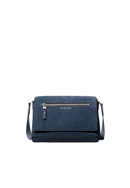 ( PREORDER ) Michael Kors Hudson Small Suede Messenger bag In Light Midnight 33F5BHDM0S