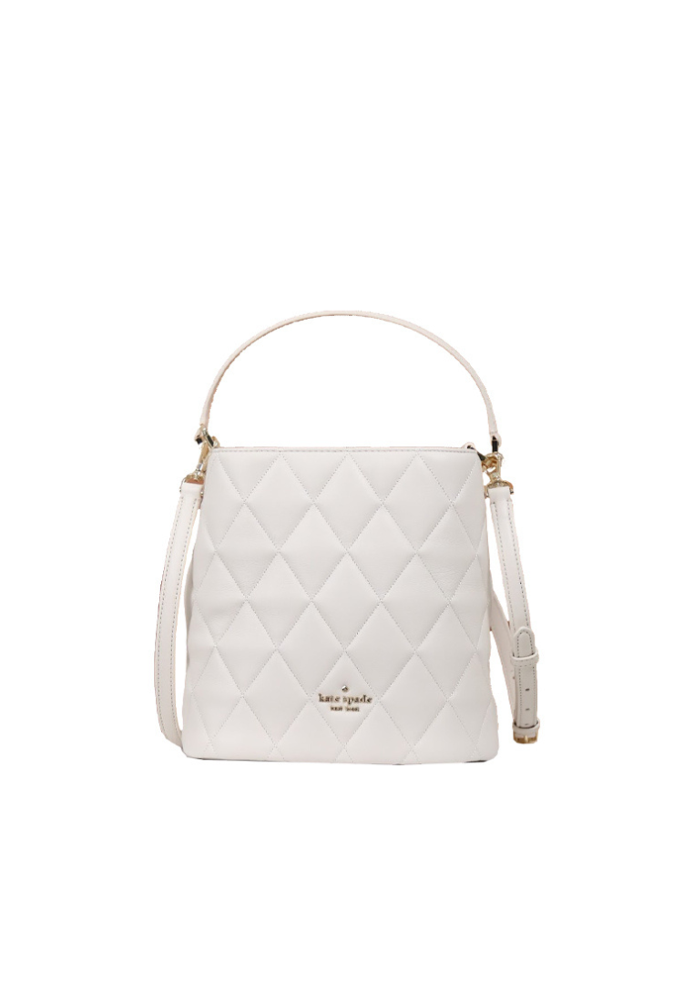 Kate Spade Carey Bucket Bag Smooth Quilted Leather In Parchment KA765