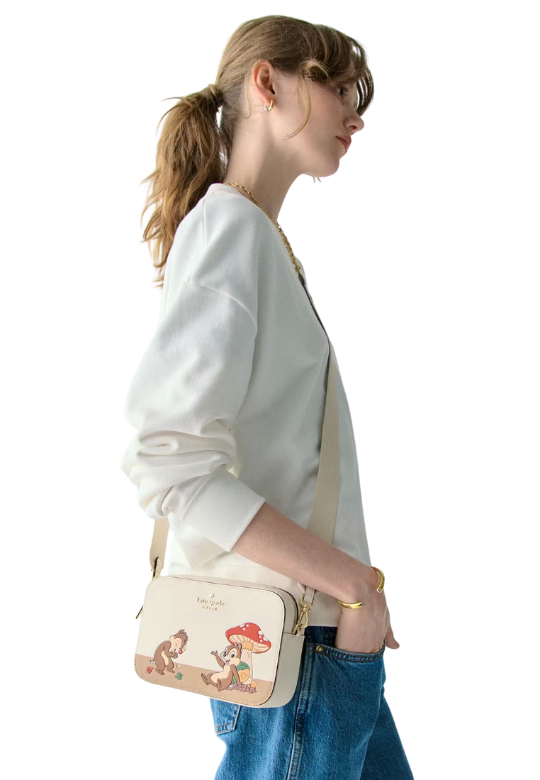 ( PREORDER ) Kate Spade Disney X KSNY Chip N Dale Mini Camera Bag In Meringue Multi KL902