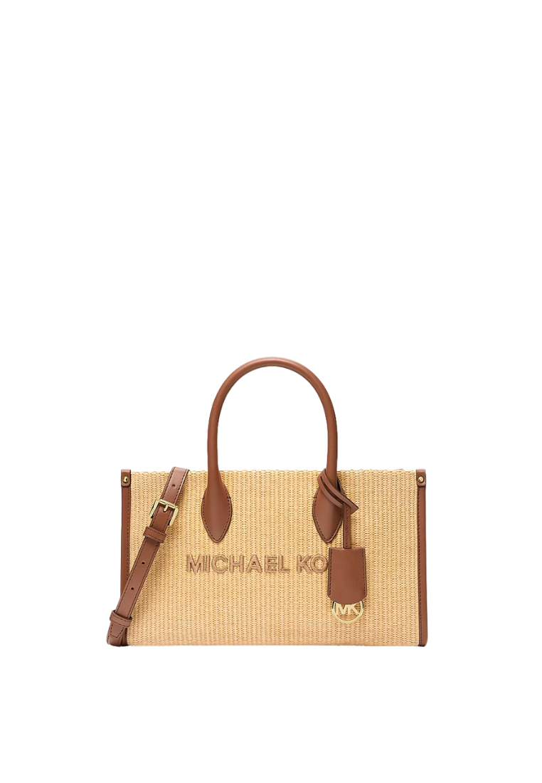( PREORDER ) Michael Kors Mirella Medium Woven Satchel Bag In Luggage 35S6G7ZS2W