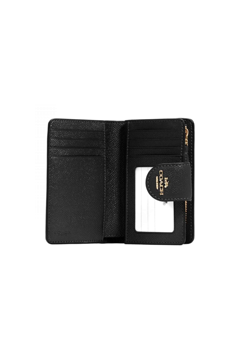 Coach Medium Corner 6390 Zip Wallet In Black
