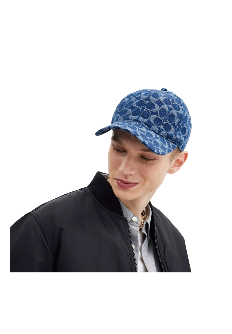 ( PREORDER ) Coach Signature Denim Baseball Hat In Denim CZ925