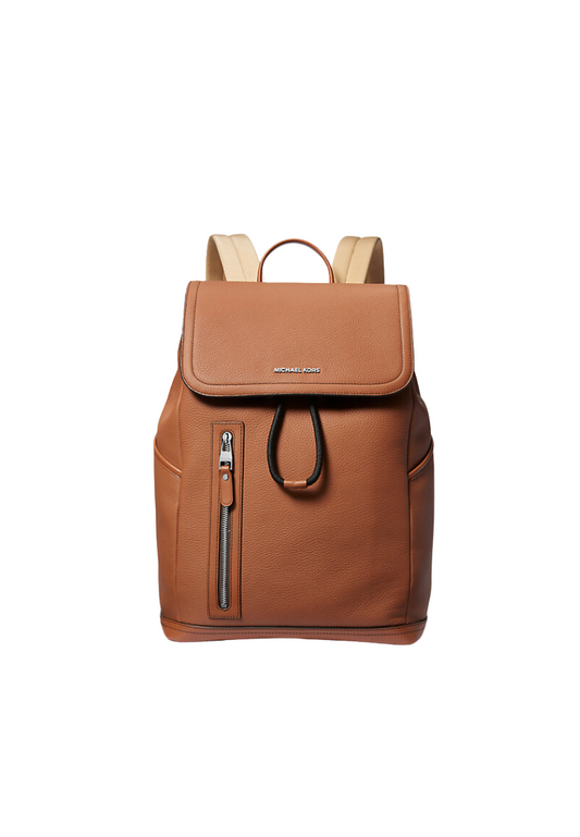 ( PREORDER ) Michael Kors Hudson Backpack Pebbled Leather Utility In Luggage 33H3LHDB2L