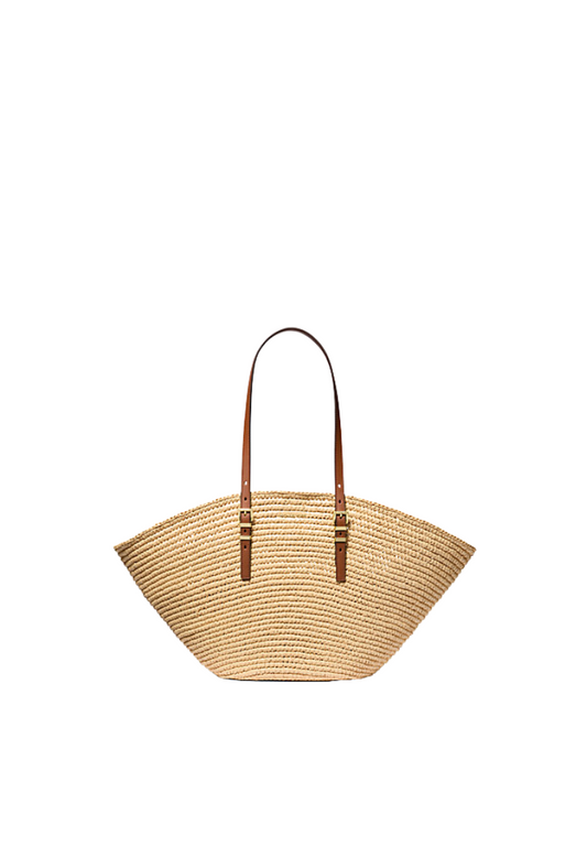 ( PREORDER ) Michael Kors Isa Tote Bag In Natural Luggage 30S5G9FT9W
