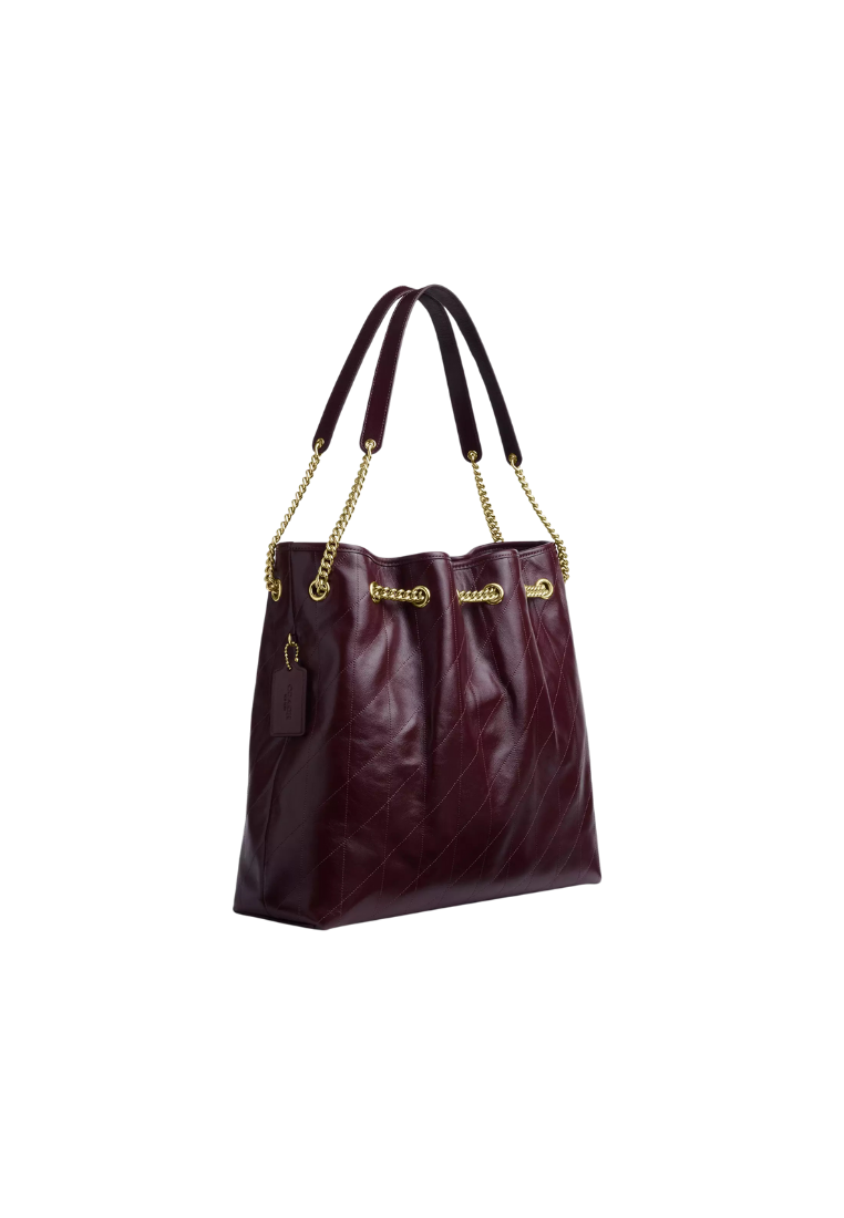 ( PREORDER ) Coach Evelyn Large With Quilting Shoulder Bag In Gold CCZ81