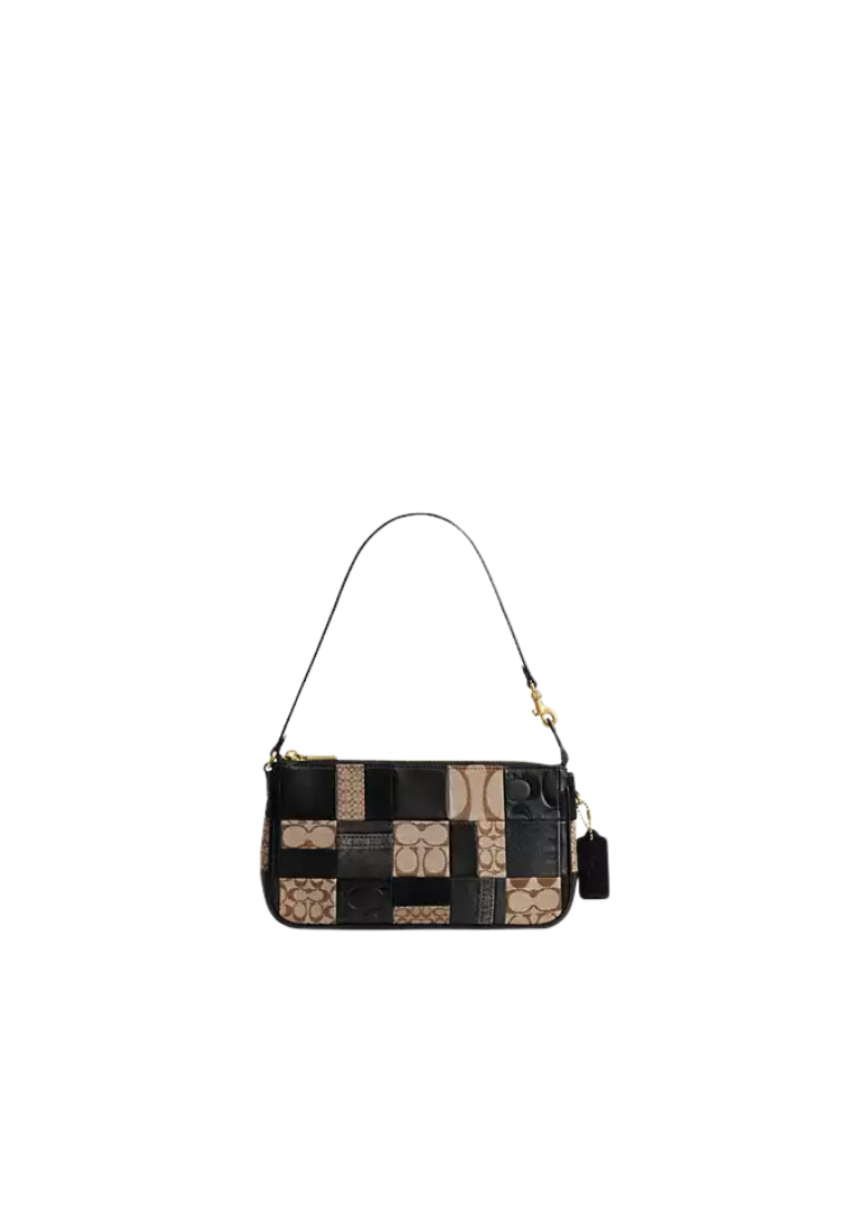 ( PREORDER ) Coach Plaza 25 With Patchwork Shoulder Bag In Black Multi CFB85
