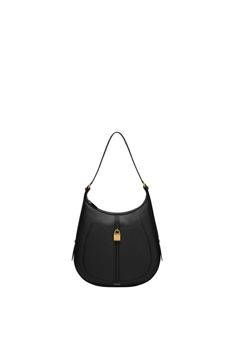 ( PREORDER ) Demellier The Siena Hobo Shoulder Bag In Black DE011