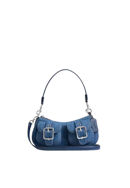 ( PREORDER ) Coach Ashton Shoulder Bag In Silver Indigo CAK44