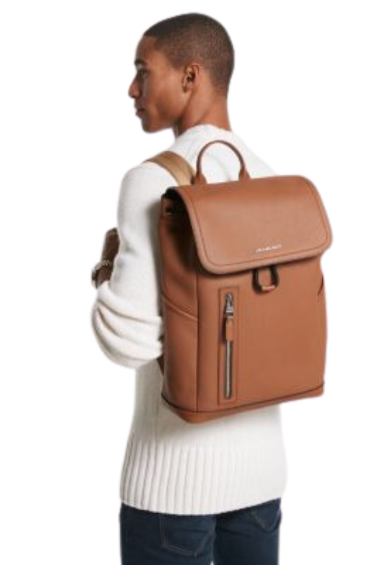 ( PREORDER ) Michael Kors Hudson Backpack Pebbled Leather Utility In Luggage 33H3LHDB2L