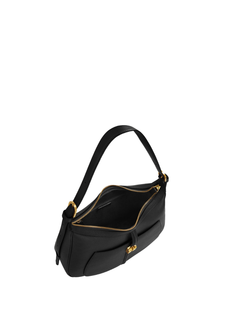 ( PREORDER ) Demellier The Siena Hobo Shoulder Bag In Black DE011