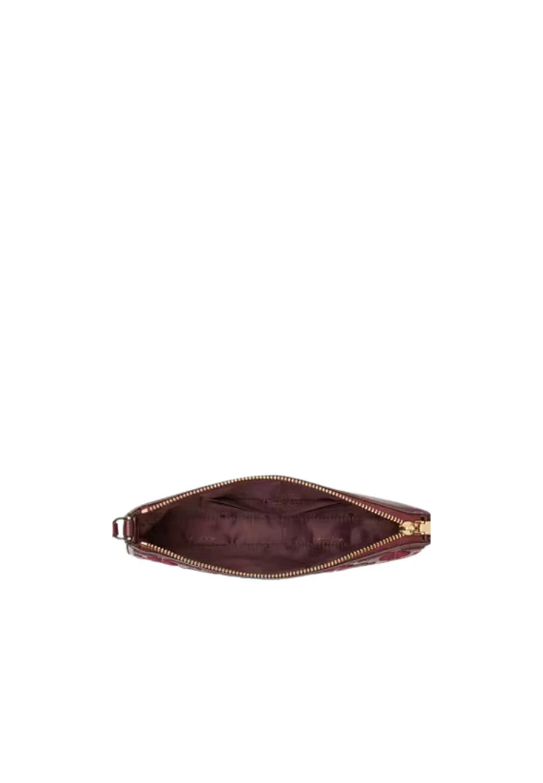 ( PREORDER ) Kate Spade Spade Flower Embroidered Convertible Wristlet In Dark Merlot KL898
