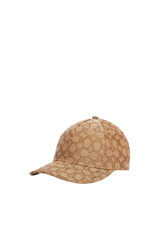 ( PREORDER ) Coach Signature Jacquard Baseball Hat In Khaki CW766