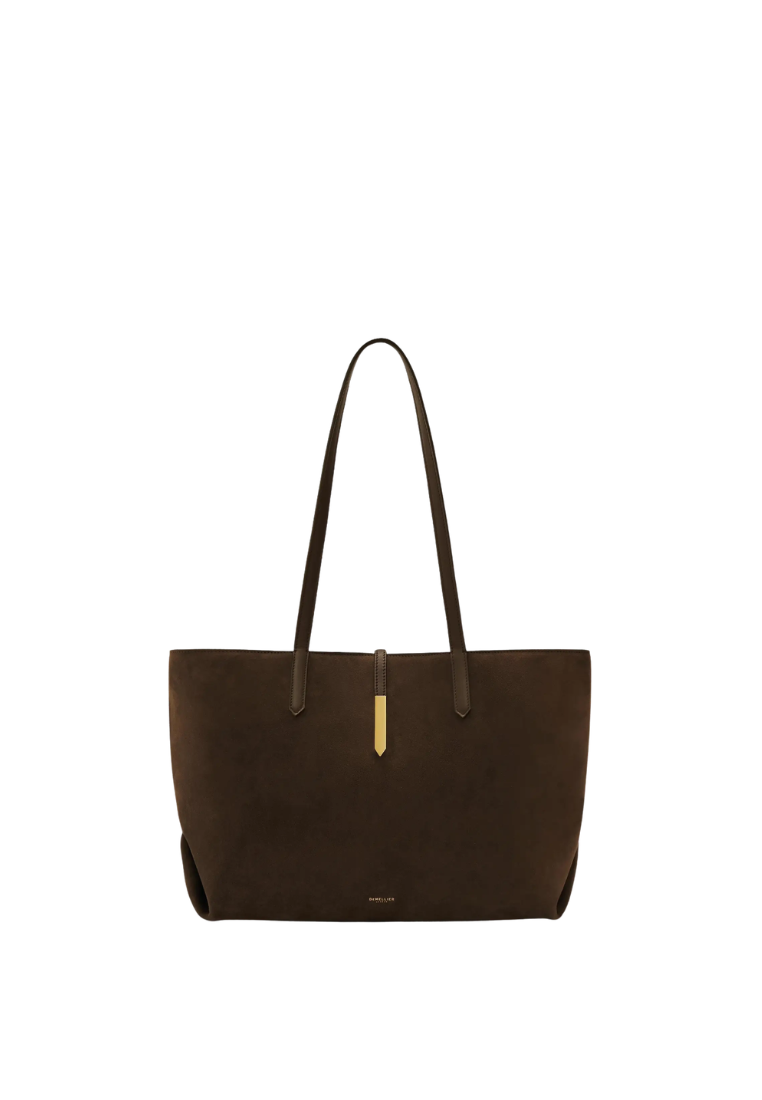( PREORDER ) Demellier The Tokyo Tote Bag In Mocha Suede DE010