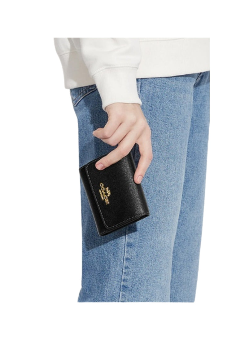 Coach Small Trifold Wallet CF427 In Black