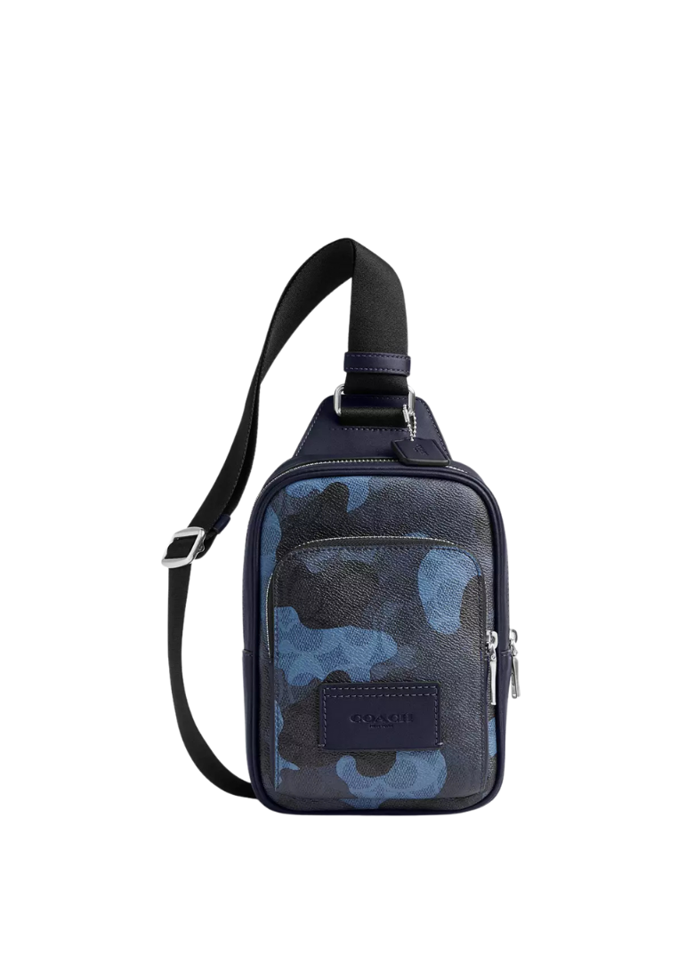 ( PREORDER ) Coach Racer In Signature Camo Print Sling Pack In Silver CDC19