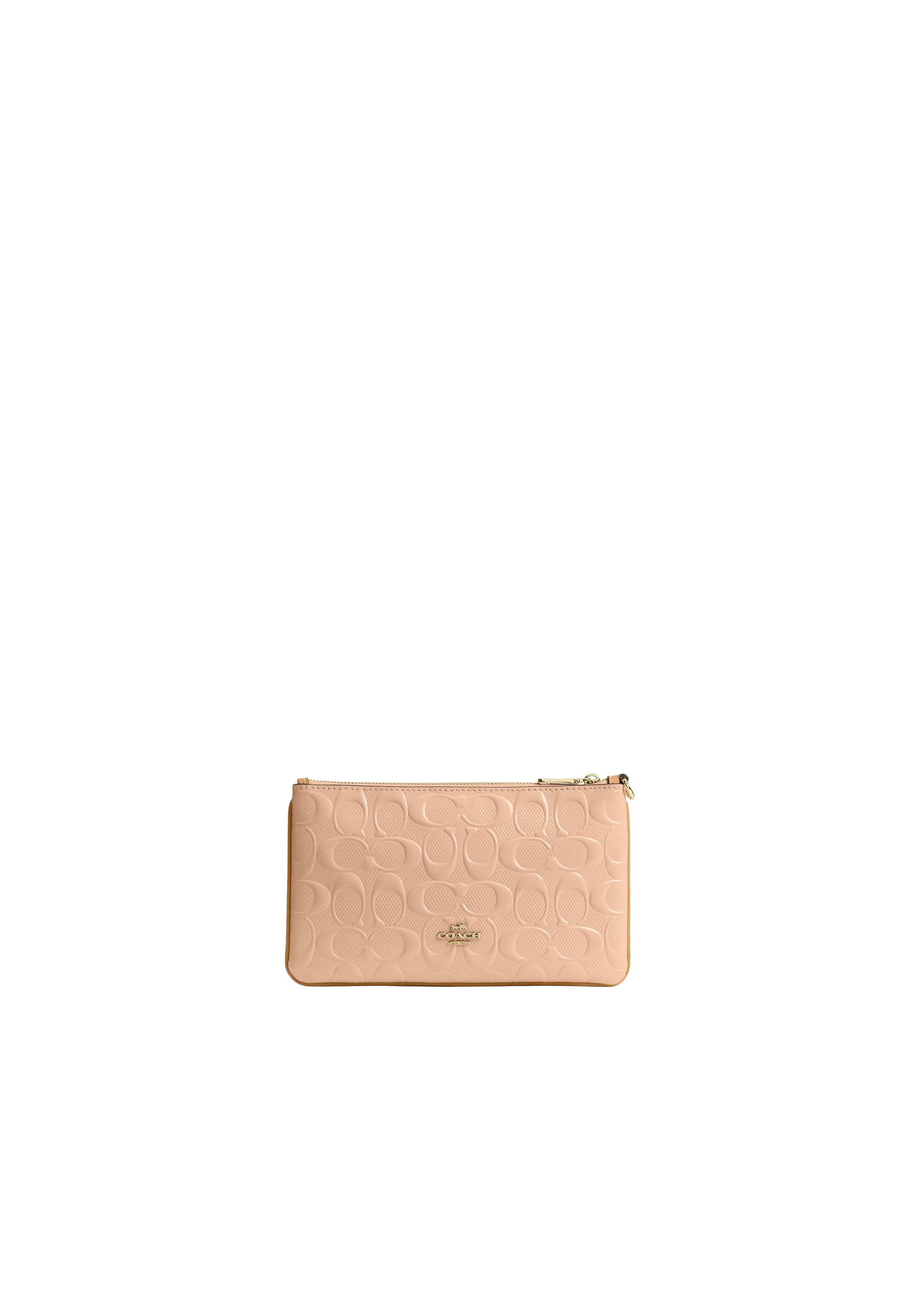 Coach Ashton Wristlet Signature Patent Leather In Faded Blush CEN12