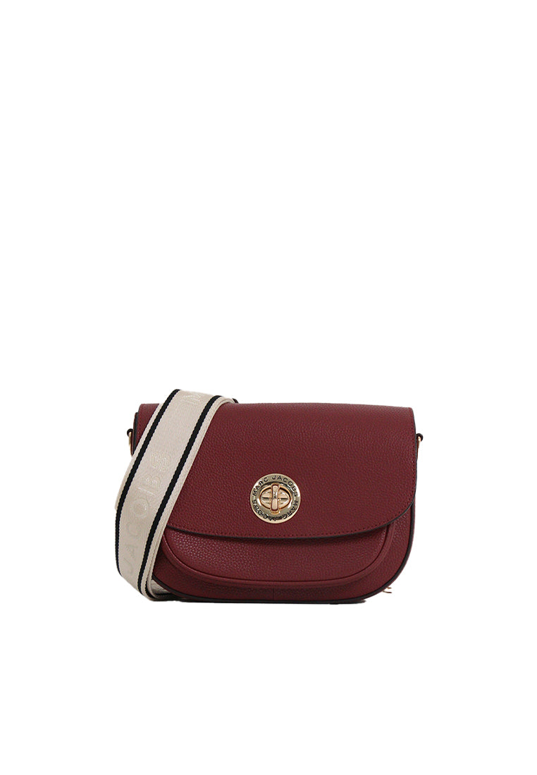 Marc Jacobs The Turn Lock Logo Saddle Crossbody bag In Pomegranate 4F3HMS013H02